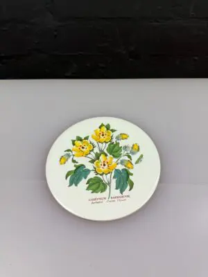 Portmeirion Botanic Garden Tea Pot Stand Cotton Flower Ceramic 6" Wide