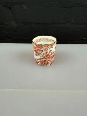 Royal Crown Derby Red Aves Small Pot 6 cm High x 6 cm Wide Dated XXXV 1972