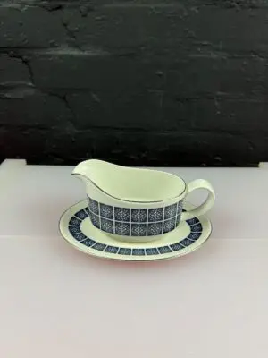 Royal Doulton Medallion T.C.1077 Gravy Boat Sauce Jug and Stand Drip Plate Set