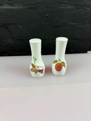 Royal Worcester Evesham Gold Salt and Pepper Pots 12 cm High Cruet Set