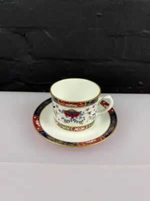 Royal Worcester Prince Regent Accent Straight Tea Cup and Saucer 9 Sets