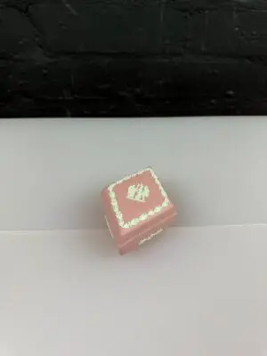 Wedgwood Jasper Ware Pink Diamond Shaped Lidded Covered Trinket Dish