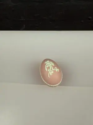 Wedgwood Jasper Ware Pink Small Egg Shaped Lidded Covered Trinket Dish