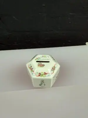 Wedgwood Peter Rabbit Hexagonal Money Box 1992 For Your Christening