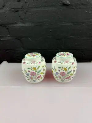 2 x Minton Haddon Hall Small Ginger Jars 11 cm High Set