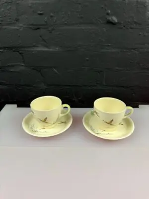 2 x Royal Doulton The Coppice D5803 Large Tea Cups and Saucers Set