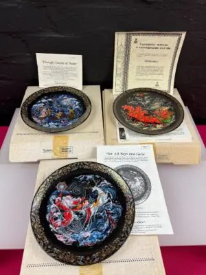 3 x Bradford Exchange Vintage Russian Christmas Collectors Plates Boxed Certs