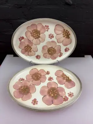 3 x Denby Gypsy Oval Steak Dinner Plates Platter 12.75" x 9.25"