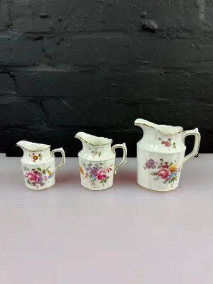 3 x Royal Crown Derby Posies Straight Graduating Jugs 4.75" + 3.75" + 3.25" Set