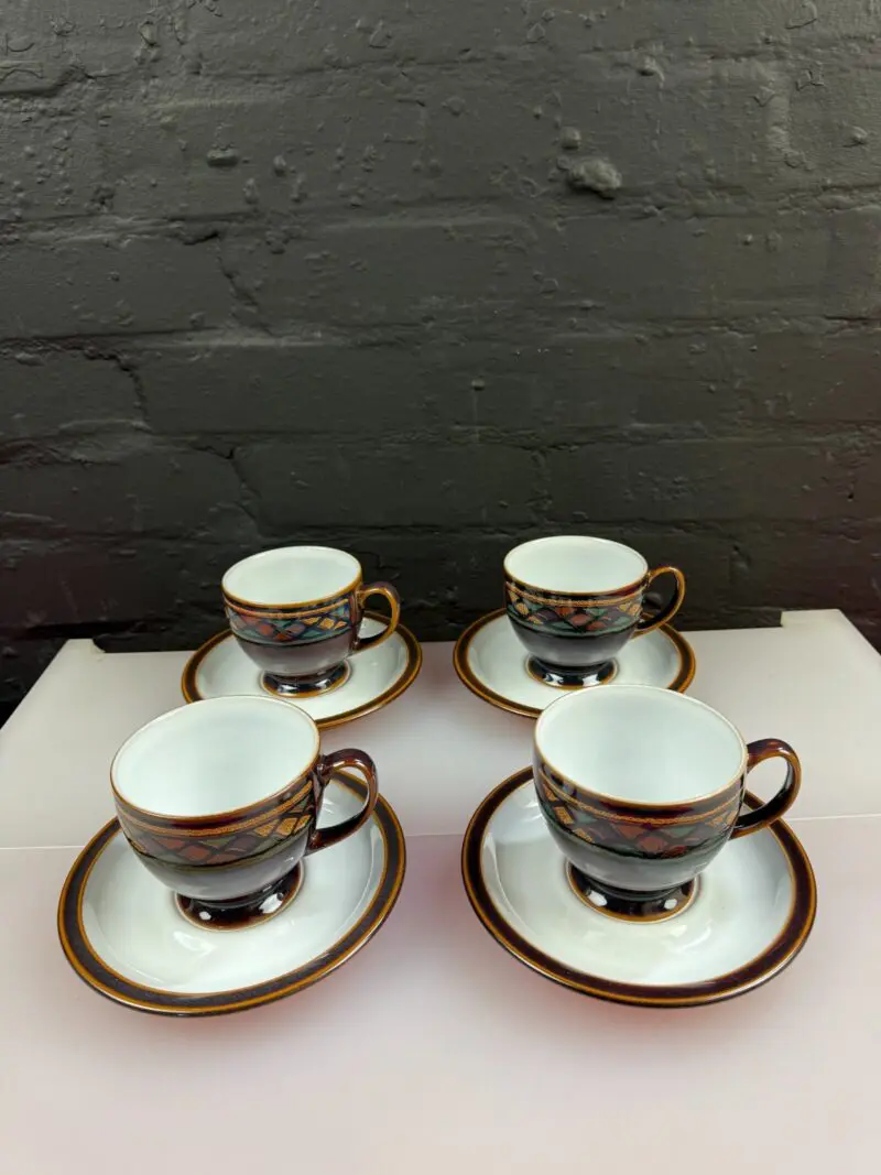 4 x Denby Shiraz Tea Cups and Saucers 2 Sets Available