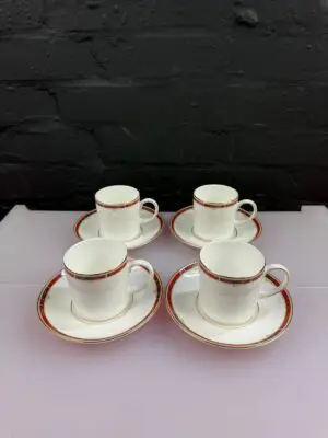 4 x Wedgwood Colorado Large Coffee Cups and Saucers Set