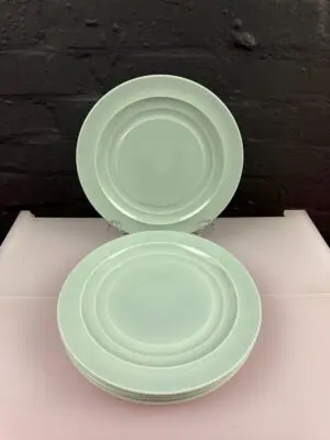 6 x Branksome China Graceline Dinner Plates Green 10.25" Wide Set