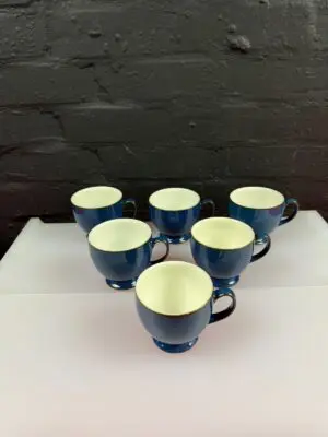 6 x Denby Boston Blue Replacement Tea Cups For Saucers