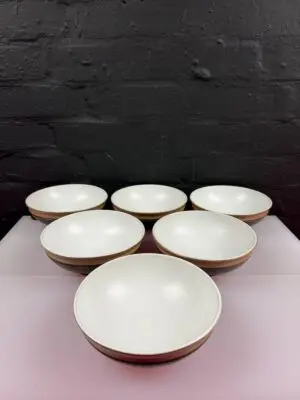 6 x Denby Cotswold Soup / Cereal Bowls 6.5" Wide Set