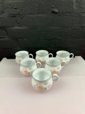6 x Denby Encore Sweet Pea Replacement Tea Cups For Saucers Set