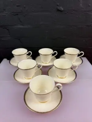 6 x Minton St James Tea Cups and Saucers 2 Sets Available