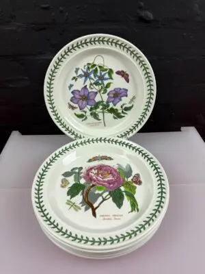 6 x Portmeirion Botanic Garden Dinner Plates 10.5" Wide Set