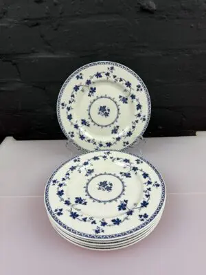 6 x Royal Doulton Yorktown T.C.1013 Ribbed Salad Plates 20.5 cm Wide Set
