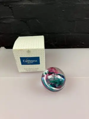 Caithness Watercolours Paperweight Pink Green and White 3"