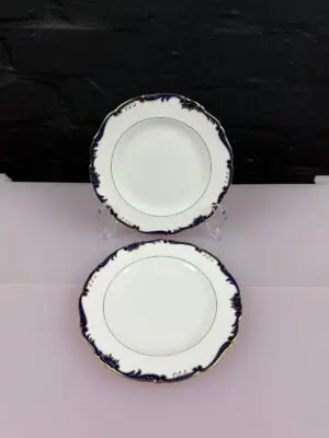 Coalport 9235 Admiral Cobalt Blue Large Tea / Side Plates 6.75" Wide Set of 2