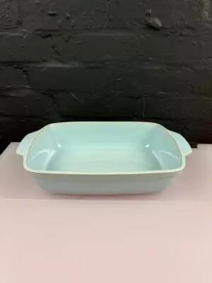 Denby Blue Linen Rectangle Vegetable Serving Roasting Dish 14" x 8.75" RARE