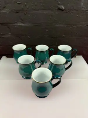 Denby Greenwhich Craftman's Tea / Coffee Mugs 10.5 cm High Set of 6