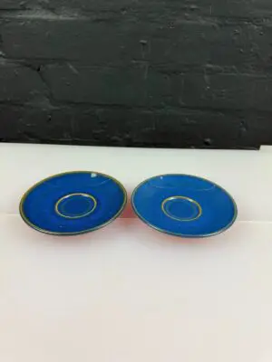 Denby Imperial Blue Replacement Coffee Espresso Cup and Saucers 12.5 cm Set of 2