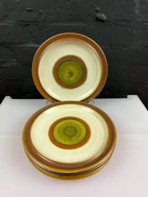 Denby Potters Wheel Green Dinner Plates 25.5 cm Wide Set of 5