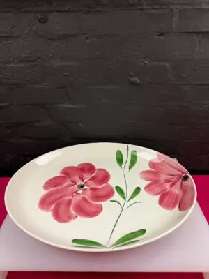 Furio Home Oval Serving Platter Pink Floral Made in Italy Extra Large 22.5" Wide