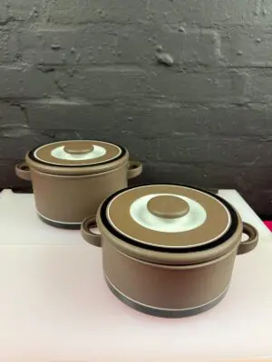 Hornsea Lancaster Vitramic Contrast Casserole Serving Dishes 5" and 4" High Set