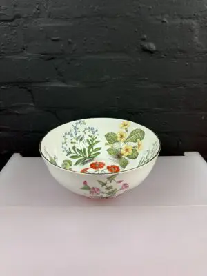 MacDonald Fine Bone China England Large Fruit Serving Bowl Flowers Poppies 27 cm