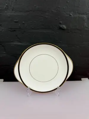 Minton Saturn Black Eared Cake / Bread Plate 10.75" Wide