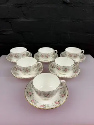Minton Spring Bouquet Tea Cups and Saucers Set of 6