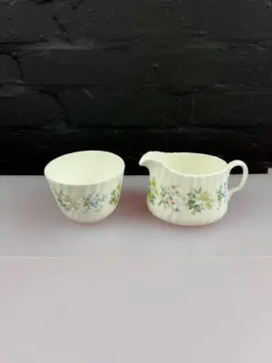 Minton Spring Valley Milk / Cream Jug 8.5 cm and Open Sugar Bowl Set