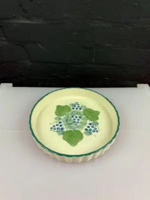 Poole Pottery Vineyard Grapes Vine Fluted Flan Quiche Dish 9.75" 4 Available
