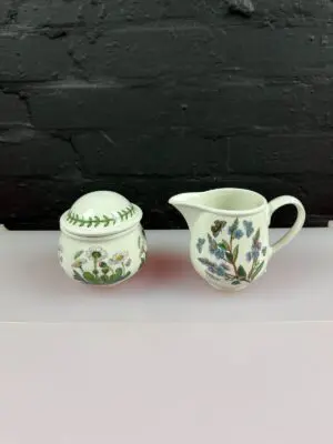 Portmeirion Botanic Garden Milk / Cream Jug 4" and Covered Sugar Bowl set