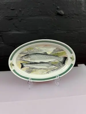 Portmeirion Sewen The Compleat Angler Sea Trout Dinner Plate 28 cm x 19 cm