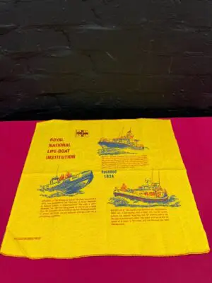 RNLI Royal National Life-Boat Institution Yellow Duster RARE 19.5" x 18"