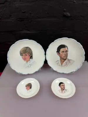 Royal Albert Charles & Diana Wedding Plates 21 cm and Coasters 12 cm Set 1981