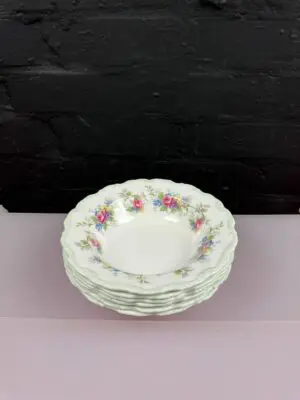 Royal Albert Colleen Rimmed Soup Bowls 8" Wide Set of 6 RARE