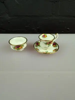 Royal Albert Old Country Roses Miniature Tea Cup and Sugar Bowl