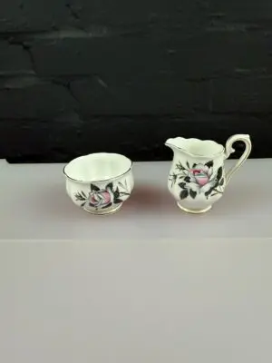 Royal Albert Queens Messenger Cream / Milk Jug 3.25" and Open Sugar Bowl Set