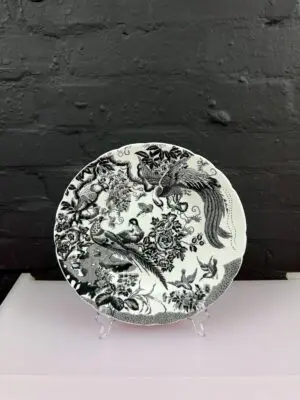 Royal Crown Derby Black Aves A.1310 Dinner Plate 10.75" Wide LVIII 1995