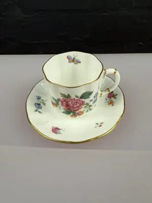 Royal Crown Derby Derby Days A.1308 Coffee Cup and Saucer 2nd Quality 1985