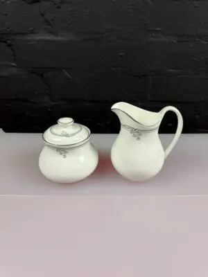 Royal Doulton Andante H5083 Milk / Cream Jug 4.75" and Covered Sugar Bowl Set