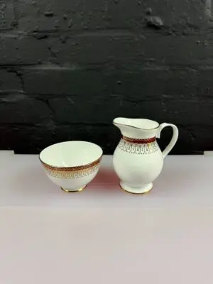Royal Grafton Majestic Red Large Milk Cream Jug 5" High and Open Sugar Bowl Set