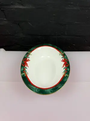 Royal Worcester Holly Ribbons Green Open Vegetable Serving Dish 27cm 3 Available