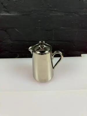 Royal Worcester Lustre Silver Smooth Small Coffee Pot / Hot Water 5.5" High