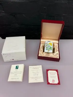 Staffordshire Enamels Passion Flower Trinket / Pill Box New Boxed 14 of 250 2002
