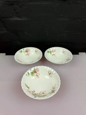 Wedgwood Apple Blossom Cereal Bowls 15.5 cm Wide Set of 3
